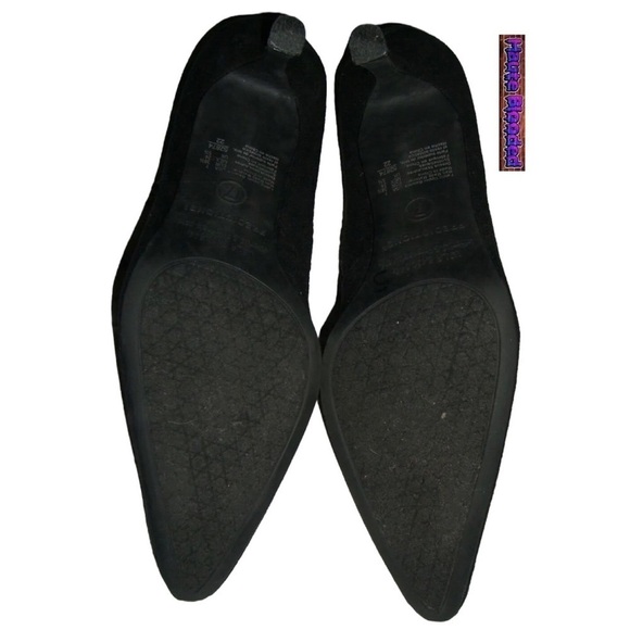 Predictions Black Mary Janes Heels Pointed Toe Witchy Gothic Halloween Cut Out 7 - Picture 9 of 11